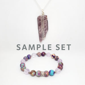 Chakra Necklace + Bracelet Candle Set (Third Eye Chakra - Clarity)