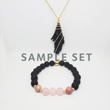 Load image into Gallery viewer, Chakra Necklace + Bracelet Candle Set (Root Chakra - Warrior)